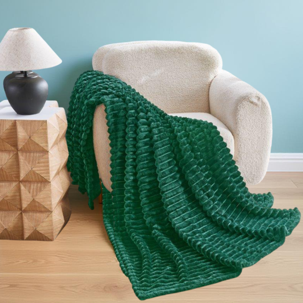 Chunky Blanket Throw – Thick Cozy Knit Blanket for Sofa & Bed