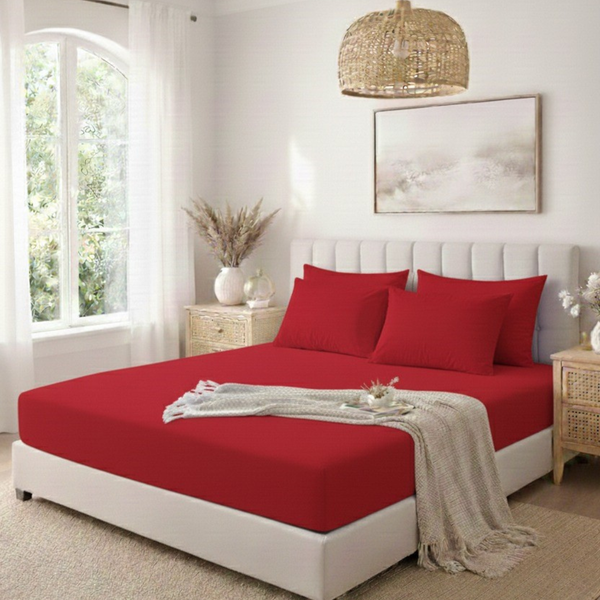 40cm Extra Deep Polycotton Fitted Sheet | Soft, Breathable & Easy Care | Secure Mattress Fit