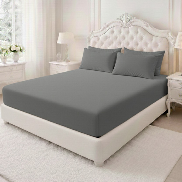 25cm Deep Polycotton Fitted Sheet | Soft, Breathable & Easy Care Mattress Cover | Secure Fit