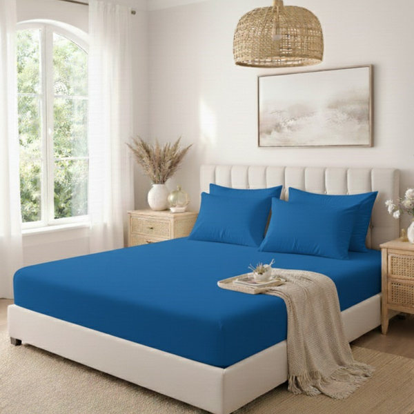 40cm Extra Deep Polycotton Fitted Sheet | Soft, Breathable & Easy Care | Secure Mattress Fit