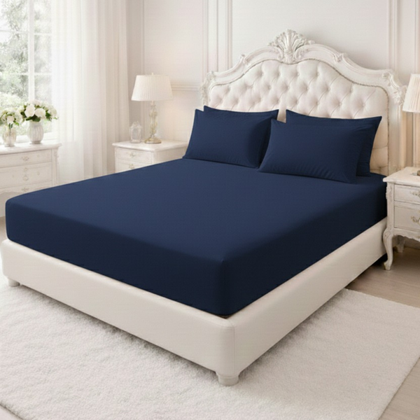 25cm Deep Polycotton Fitted Sheet | Soft, Breathable & Easy Care Mattress Cover | Secure Fit