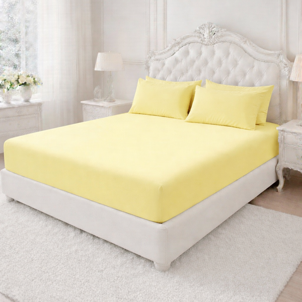 25cm Deep Polycotton Fitted Sheet | Soft, Breathable & Easy Care Mattress Cover | Secure Fit