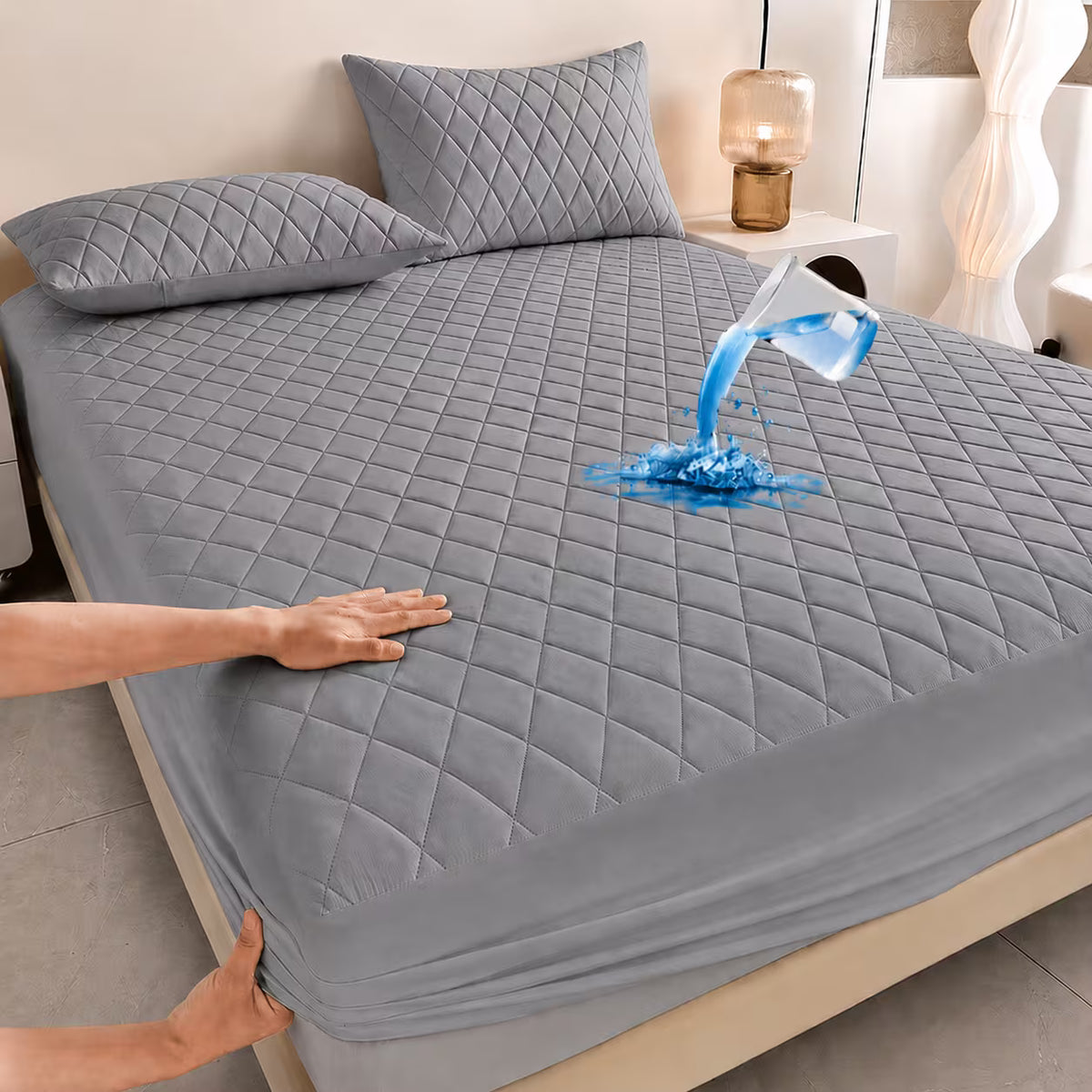 4B Coloured Quilted Waterproof Mattress Protector – 30cm Deep