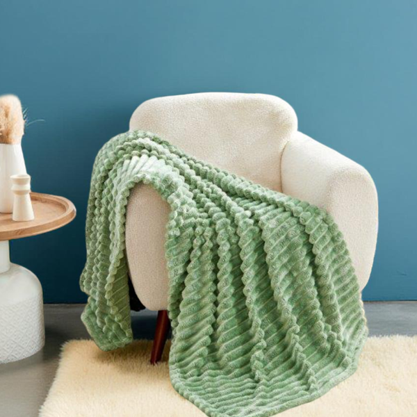 Chunky Blanket Throw – Thick Cozy Knit Blanket for Sofa & Bed