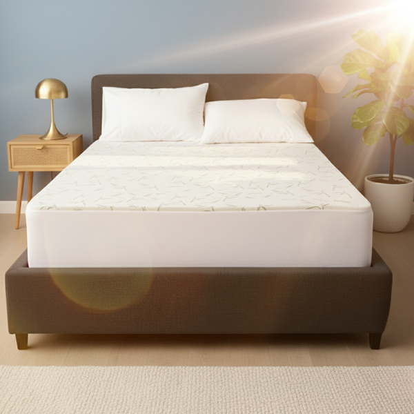 Waterproof Bamboo Mattress ProtectorCooling, Breathable Comfort with Secure Deep Fit