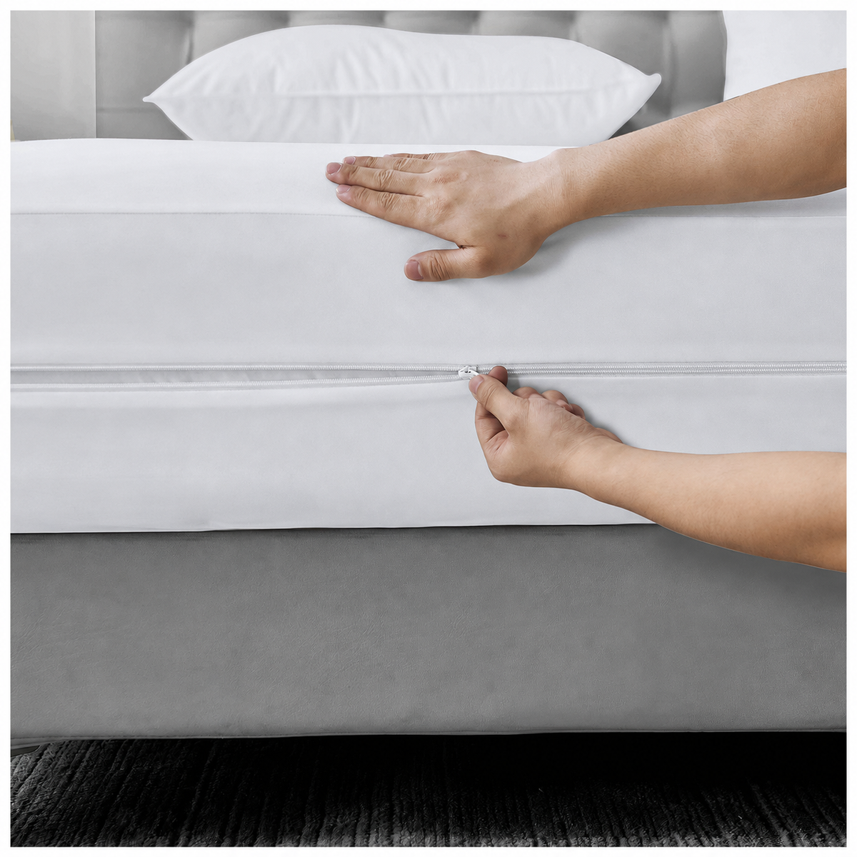 4BTEX mattress encasement zipper demonstration