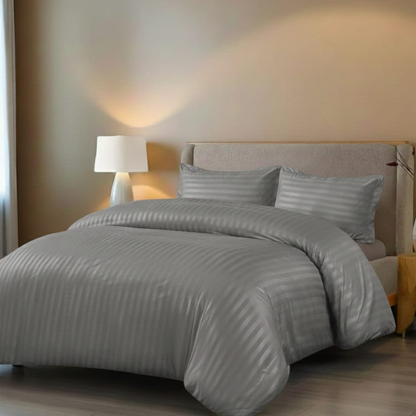 Stripe Duvet Cover Set – Luxury Satin Stripe Bedding, Soft Smooth & Hotel Quality