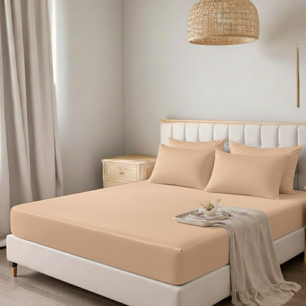 25cm Deep Microfiber Fitted Sheet – Ultra Soft Bed Sheet with Elasticated Corners, Wrinkle Resistant