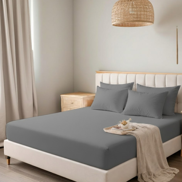 25cm Deep Microfiber Fitted Sheet – Ultra Soft Bed Sheet with Elasticated Corners, Wrinkle Resistant