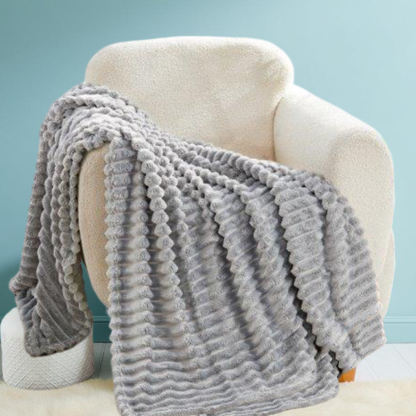 Chunky Blanket Throw – Thick Cozy Knit Blanket for Sofa & Bed