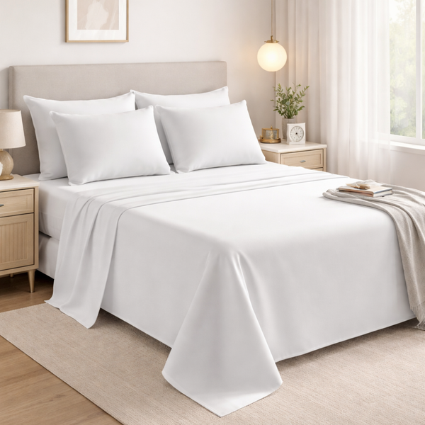 Microfiber Flat Sheet – Ultra Soft Lightweight Bed Sheet, Smooth Finish & Easy Care