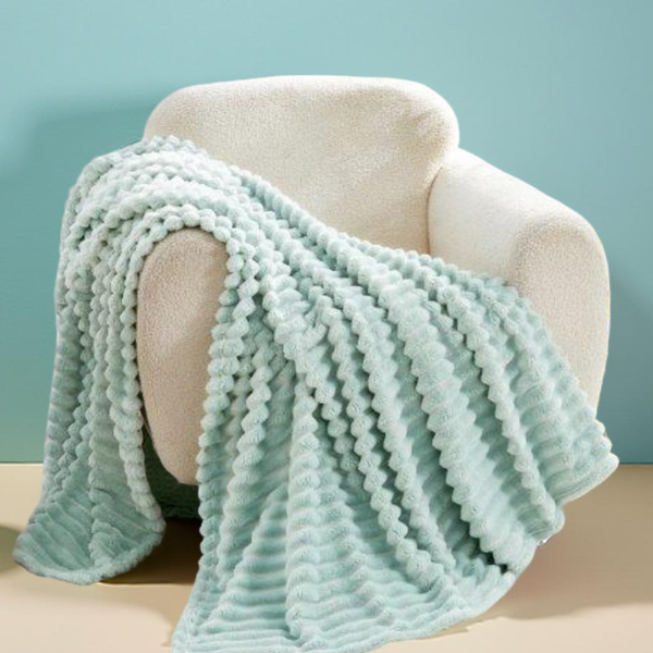 Chunky Blanket Throw – Thick Cozy Knit Blanket for Sofa & Bed