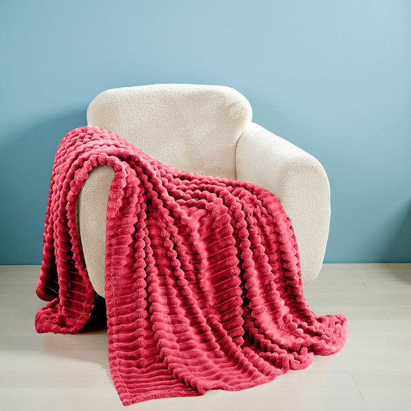 Chunky Blanket Throw – Thick Cozy Knit Blanket for Sofa & Bed