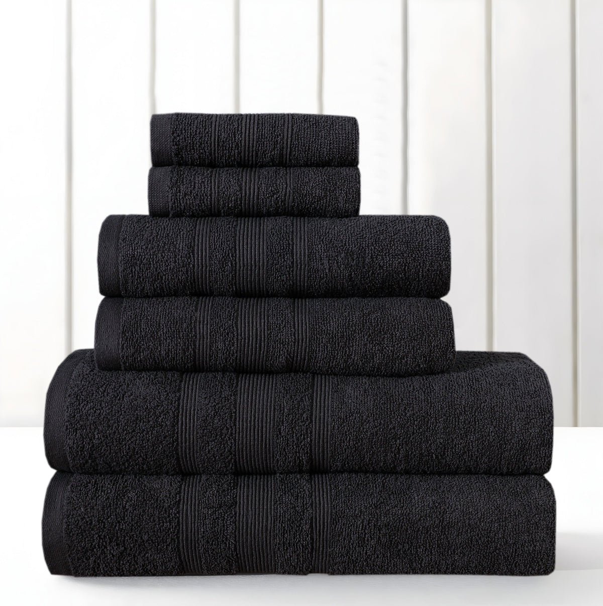 Premium 100% Cotton Towel Set Pack of 10 - Black