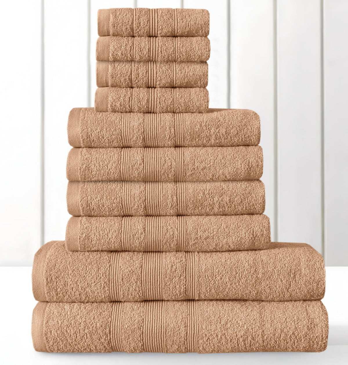 Premium 100% Cotton Towel Set Pack of 10 - Mink