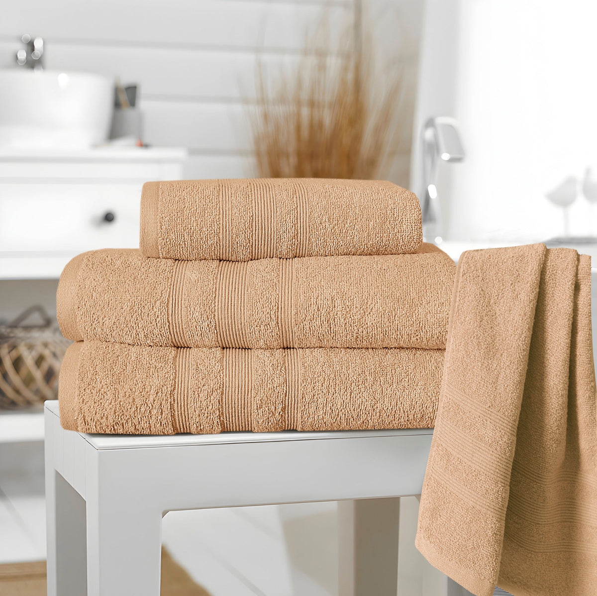 Mink cotton towel set folded