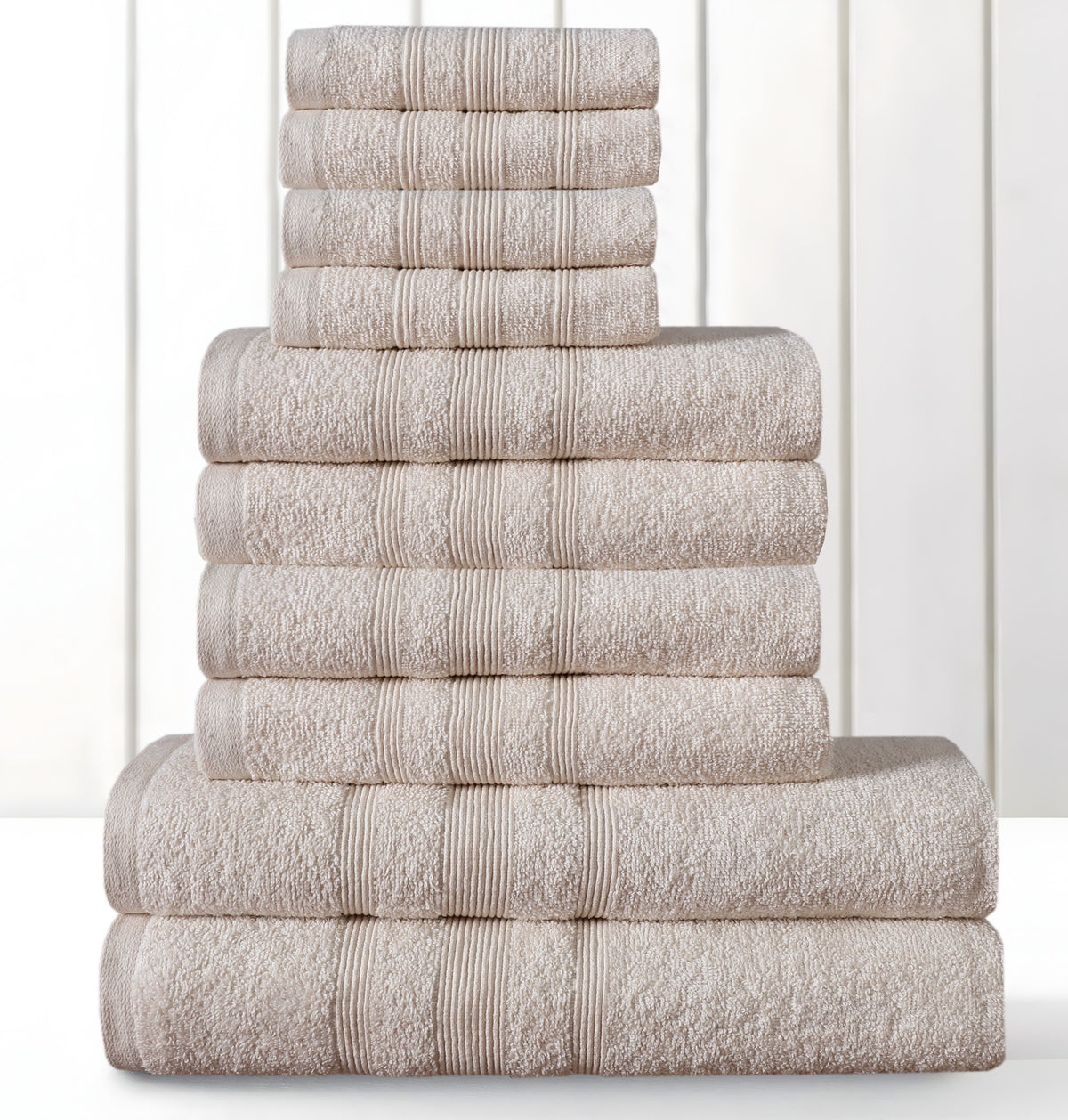 Premium 100% cotton towel set pack of 10 in cream