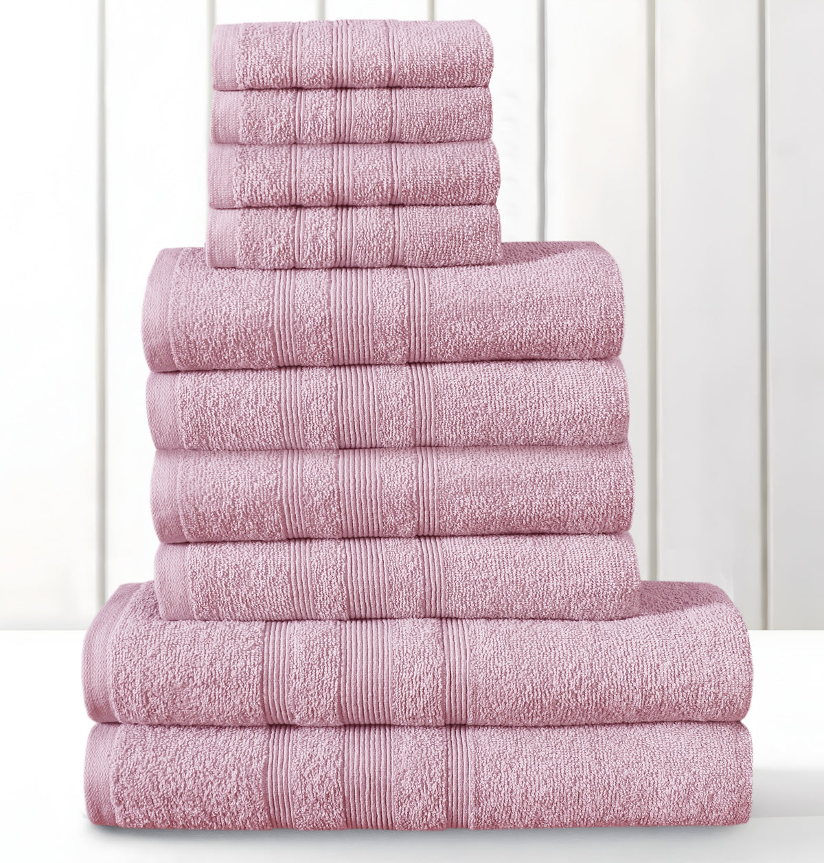 Premium 100% cotton towel set pack of 10 in pink