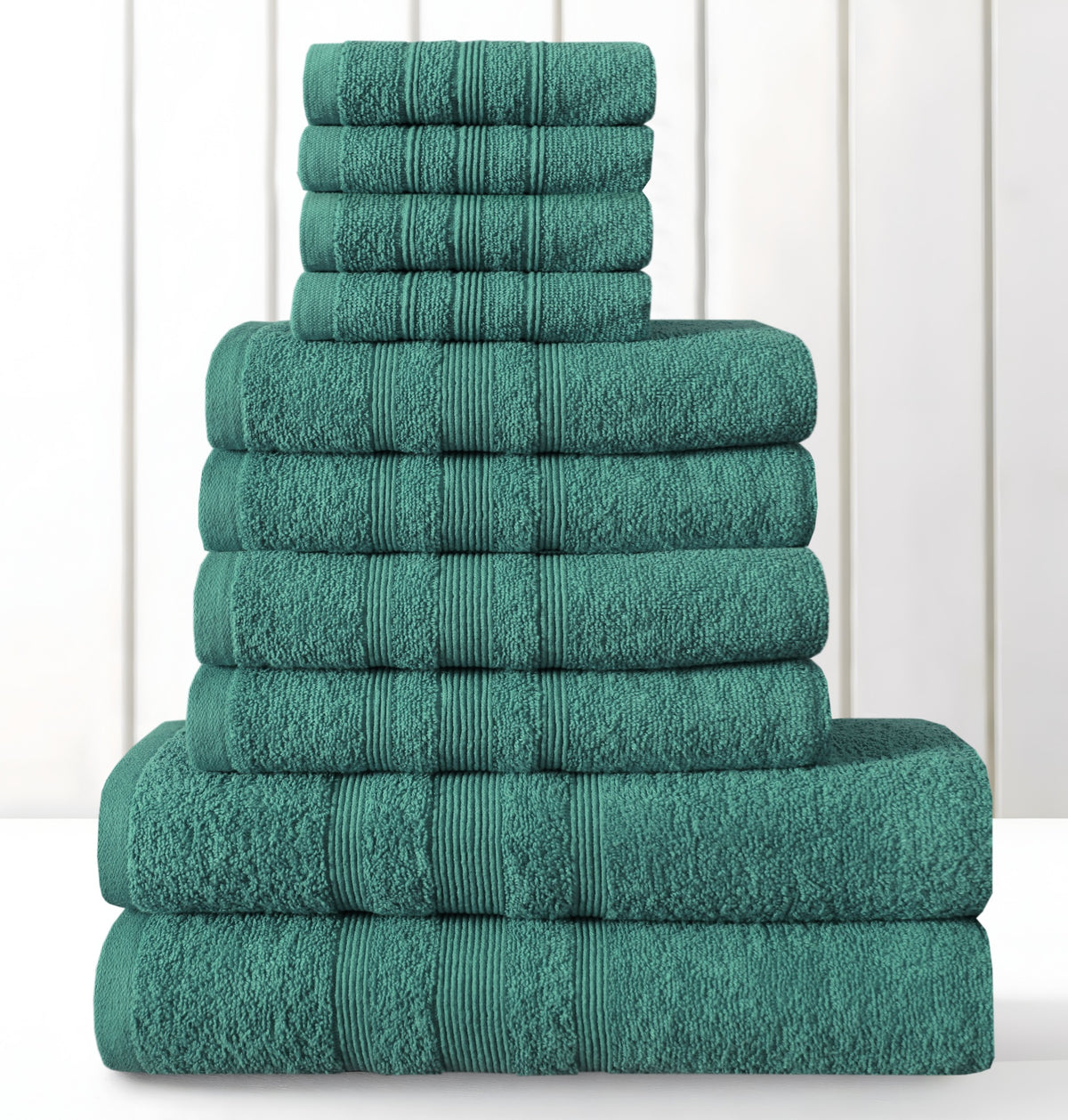 Premium 100% cotton towel set pack of 10 in teal