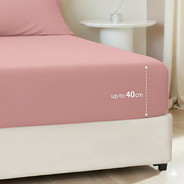 40cm Extra Deep Microfiber Fitted Sheet | Ultra Soft, Wrinkle Free & Secure Fit