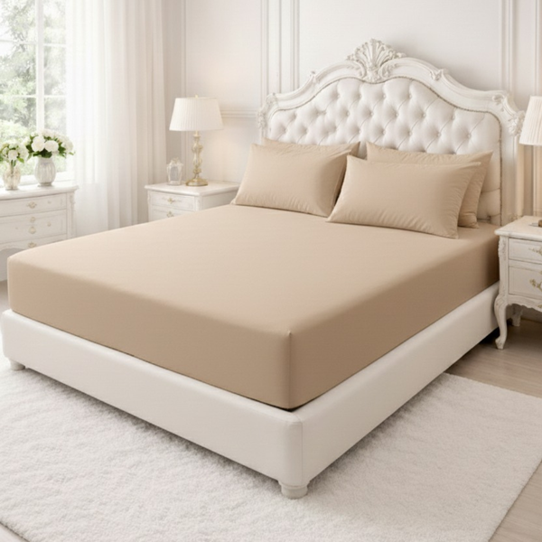 25cm Deep Polycotton Fitted Sheet | Soft, Breathable & Easy Care Mattress Cover | Secure Fit