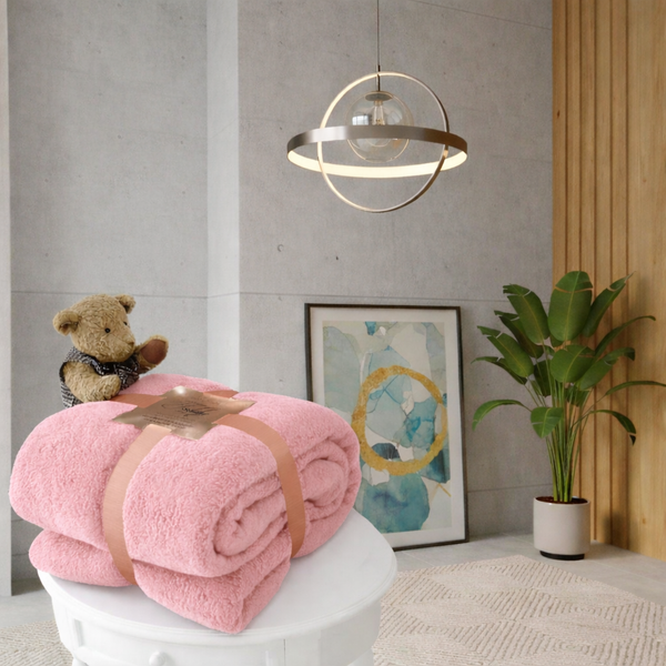 Teddy Fleece Blanket Throw – Soft Cozy Plush Sofa & Bed Blanket