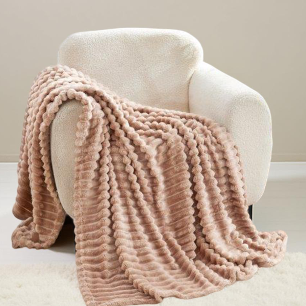 Chunky Blanket Throw – Thick Cozy Knit Blanket for Sofa & Bed