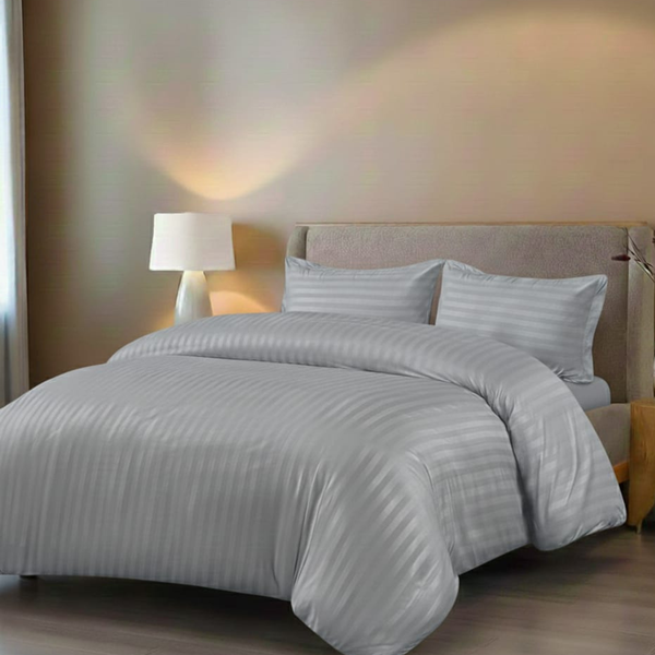 Stripe Duvet Cover Set – Luxury Satin Stripe Bedding, Soft Smooth & Hotel Quality