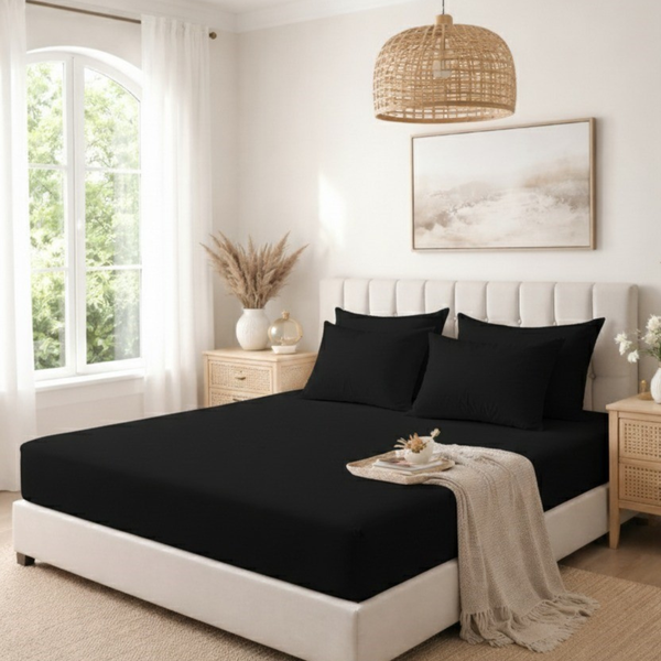 40cm Extra Deep Polycotton Fitted Sheet | Soft, Breathable & Easy Care | Secure Mattress Fit