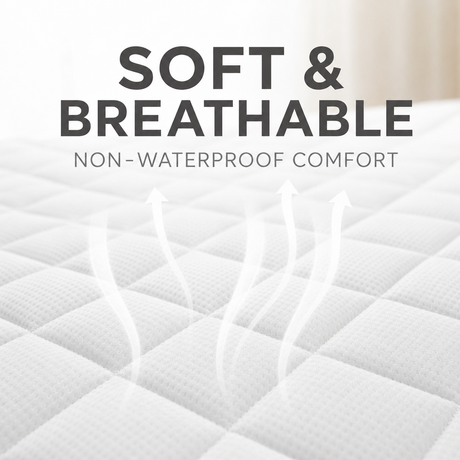 Soft quilted surface of waterproof mattress protector