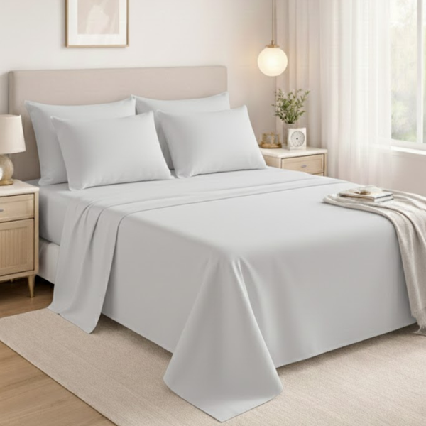 Microfiber Flat Sheet – Ultra Soft Lightweight Bed Sheet, Smooth Finish & Easy Care