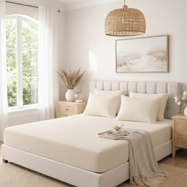 40cm Extra Deep Polycotton Fitted Sheet | Soft, Breathable & Easy Care | Secure Mattress Fit