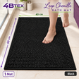 4BTEX Black loop chenille bath mat, 40 x 60 cm, one mat