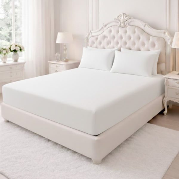 25cm Deep Polycotton Fitted Sheet | Soft, Breathable & Easy Care Mattress Cover | Secure Fit