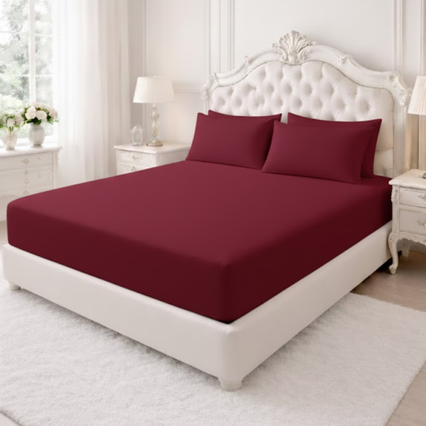 25cm Deep Polycotton Fitted Sheet | Soft, Breathable & Easy Care Mattress Cover | Secure Fit