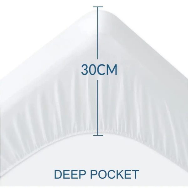 Waterproof Bamboo Mattress ProtectorCooling, Breathable Comfort with Secure Deep Fit