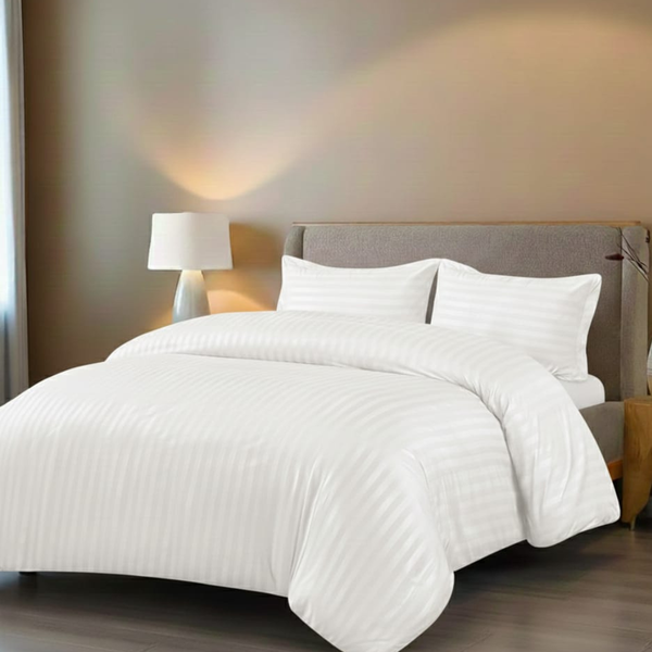 Stripe Duvet Cover Set – Luxury Satin Stripe Bedding, Soft Smooth & Hotel Quality