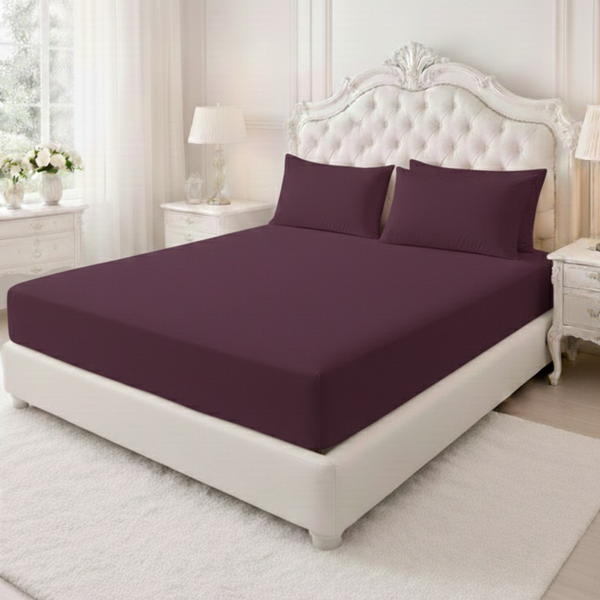 25cm Deep Polycotton Fitted Sheet | Soft, Breathable & Easy Care Mattress Cover | Secure Fit