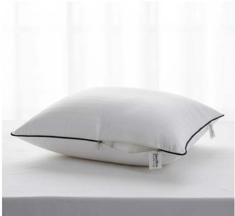 Pack of 2 White Stripe Pillow Pair with Black Piping – Perfect for Home Decor & Sleep