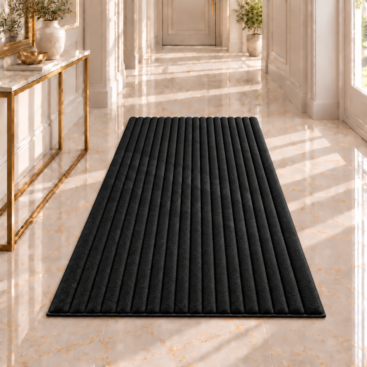 4BTEX Ribbed Stripe Rug – 6 Colours, 3 Sizes