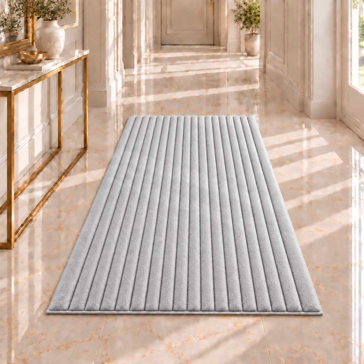 4BTEX Ribbed Stripe Rug – 6 Colours, 3 Sizes