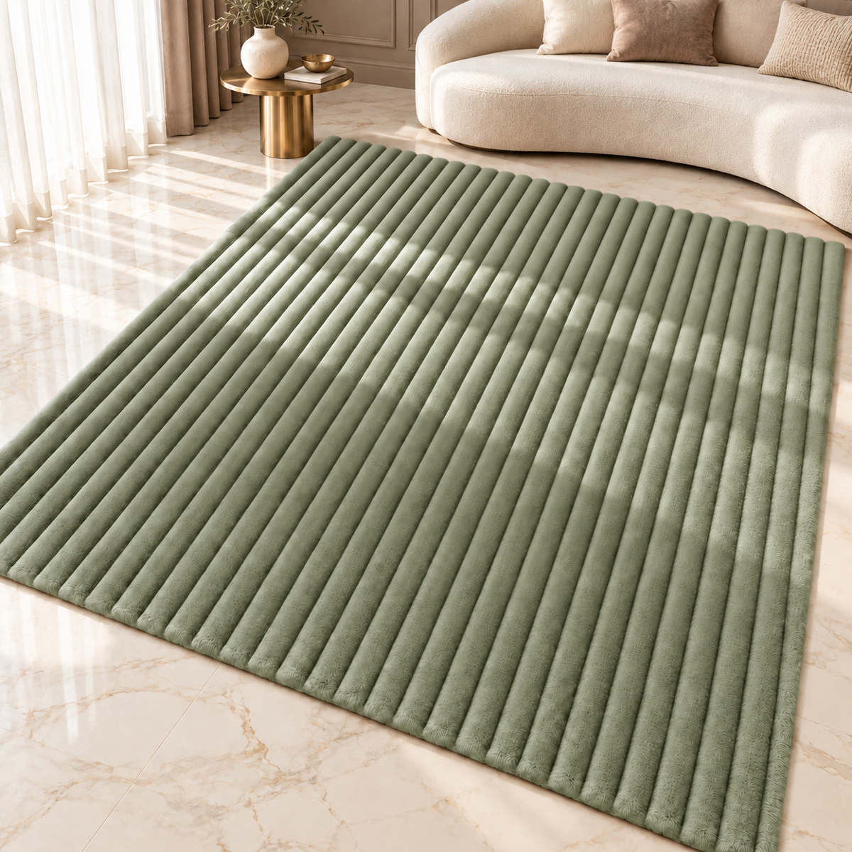 4BTEX Ribbed Stripe Rug – 6 Colours, 3 Sizes