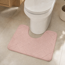 Blush Pink U-shape memory foam toilet mat 50x40cm