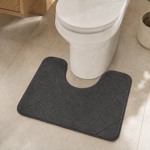 Charcoal U-shape memory foam toilet mat 50x40cm