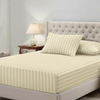 25cm Satin Stripe Fitted Sheet | Smooth Finish, Hotel Quality & Secure Fit