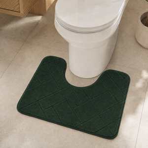 Dark Green U-shape memory foam toilet mat 50x40cm
