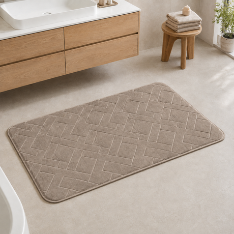 Mink rectangular memory foam bath mat 60x40cm and 50x80cm