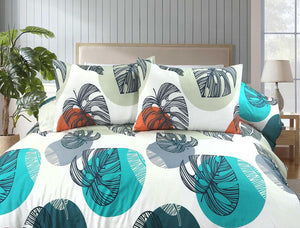 Oasis abstract leaf duvet cover and pillowcase close-up
