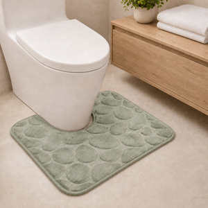 Sky U-shape pebble design memory foam toilet mat 50x40cm