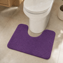 Purple U-shape memory foam toilet mat 50x40cm